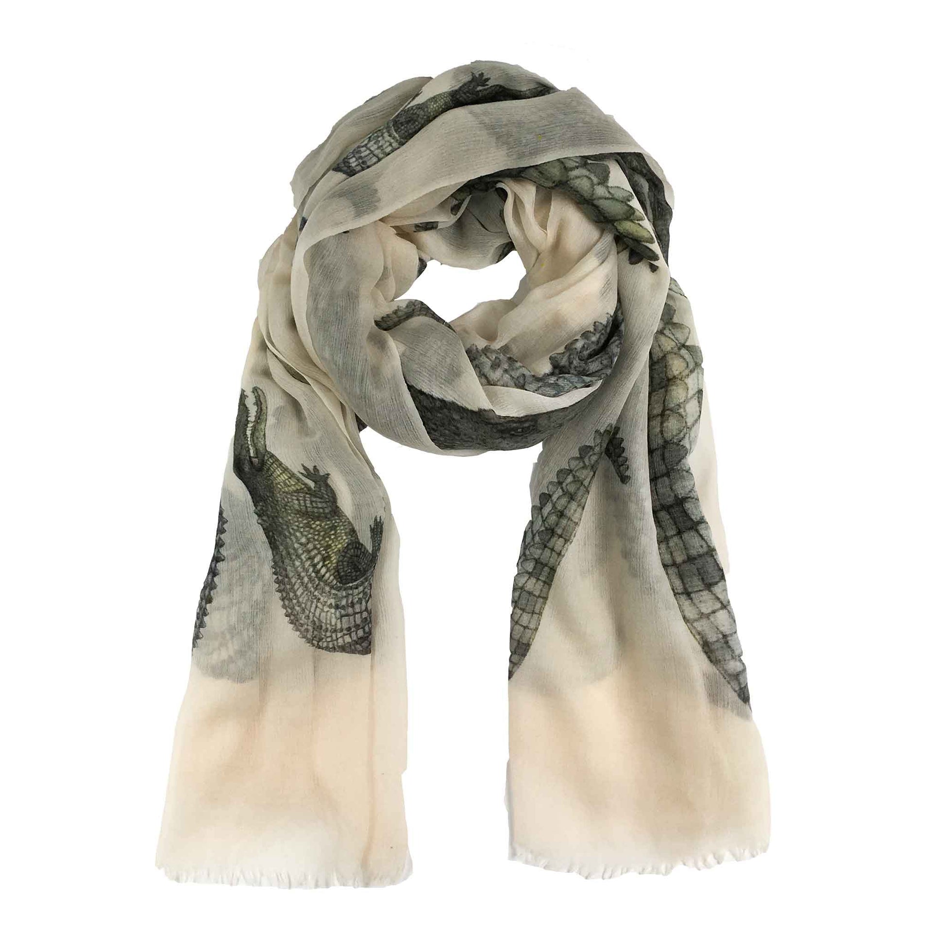CROCODILE CASHMERE SCARF