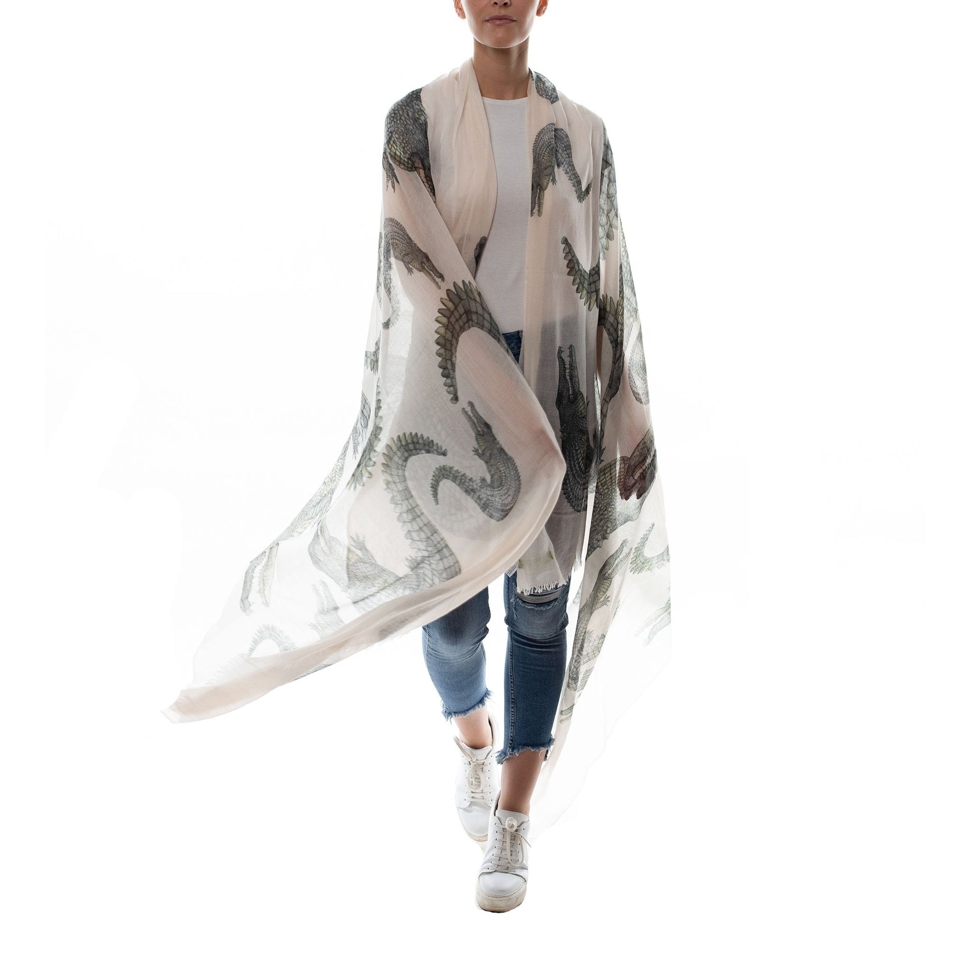 CROCODILE CASHMERE SCARF