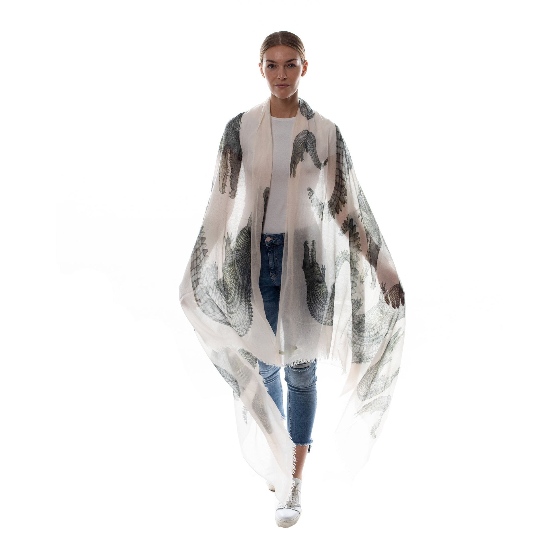 CROCODILE CASHMERE SCARF