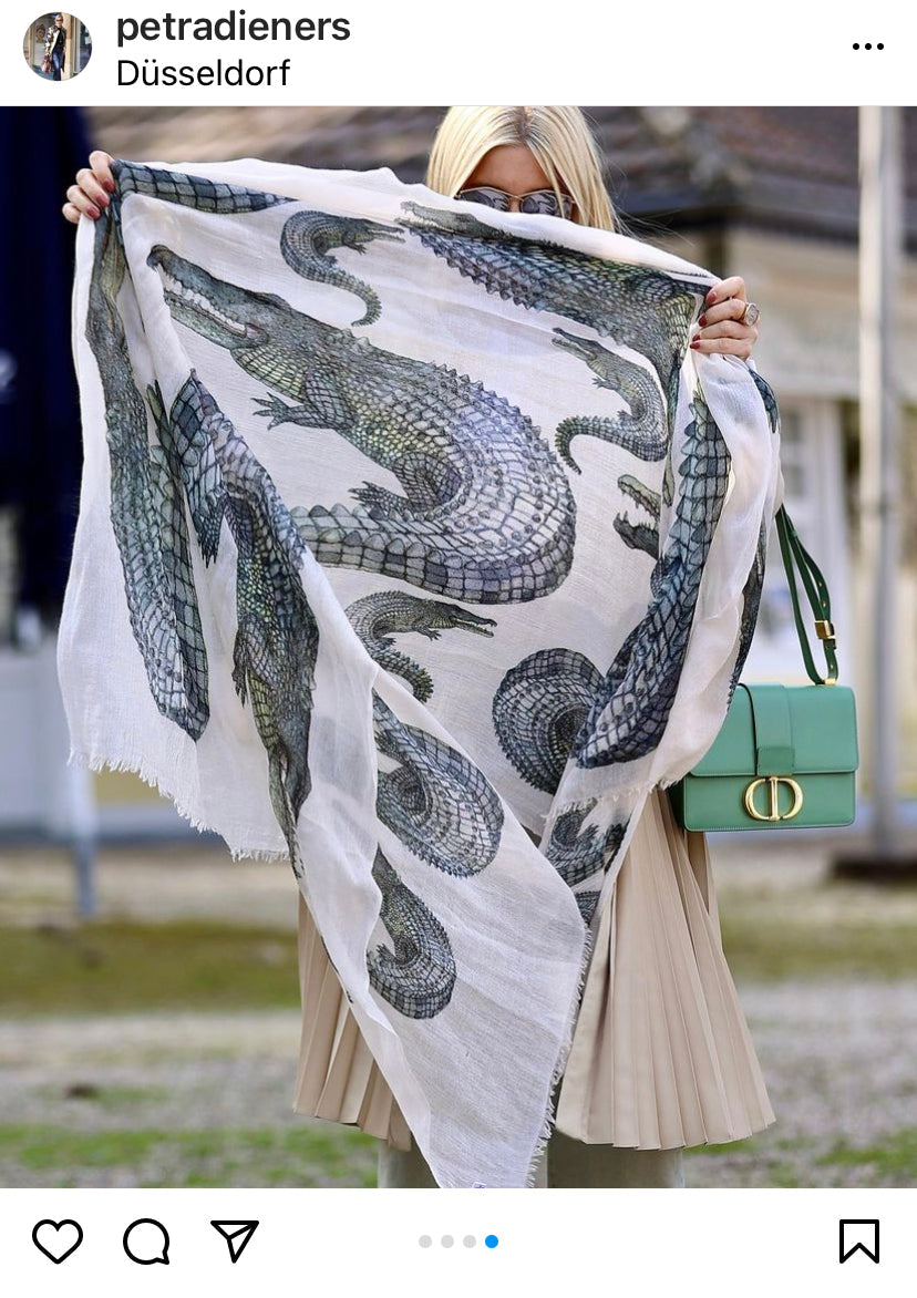 CROCODILE CASHMERE SCARF