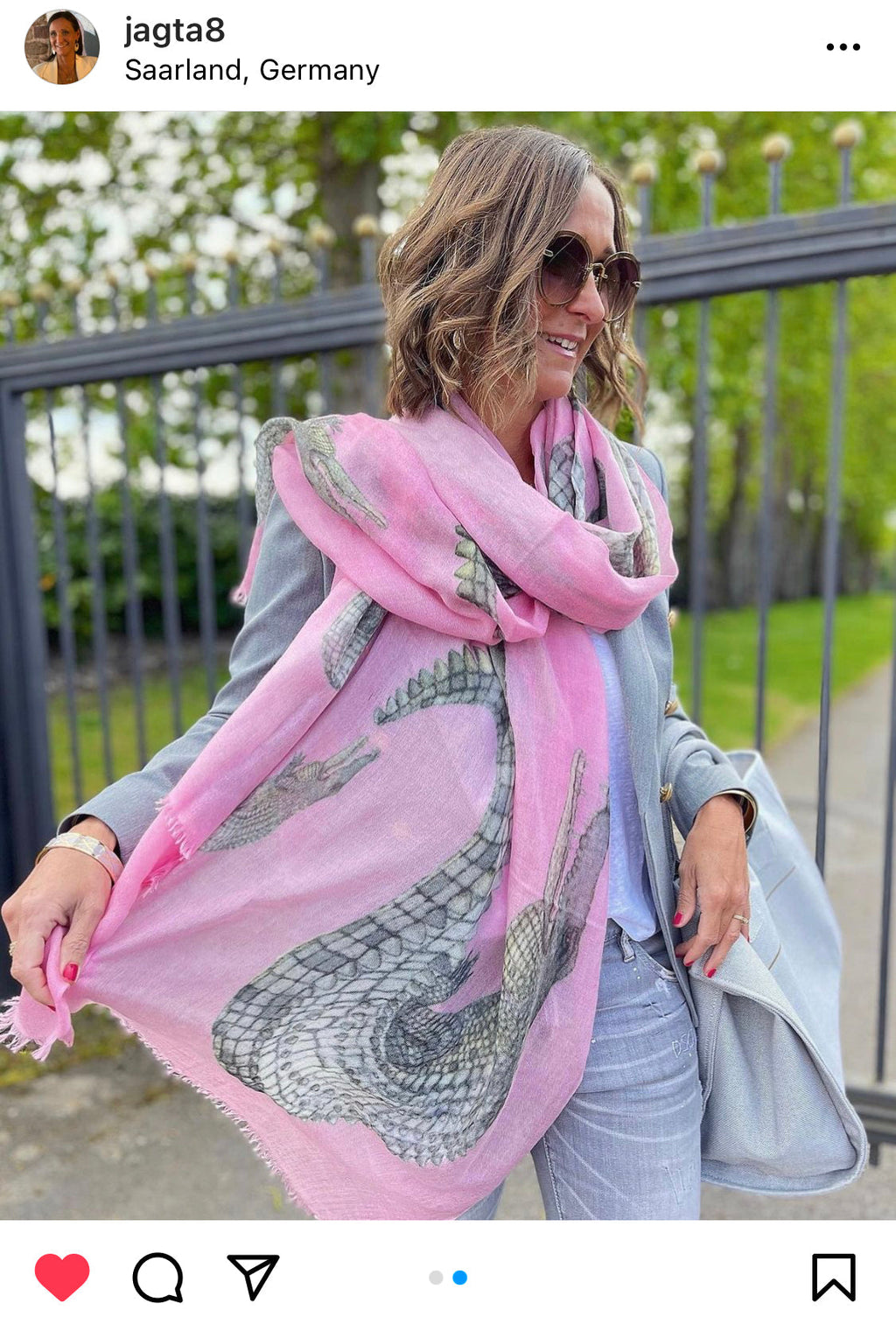 CROCODILE CASHMERE SCARF