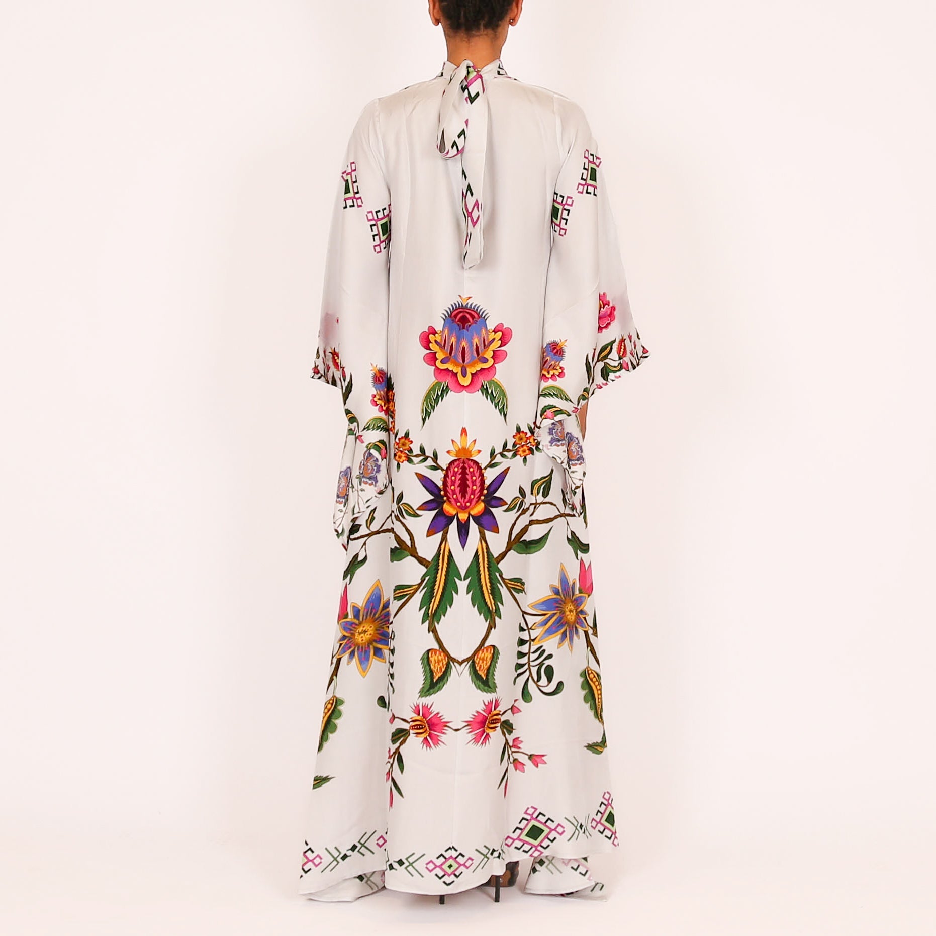 ETHNO FLORAL PRINCESS DRESS - mint