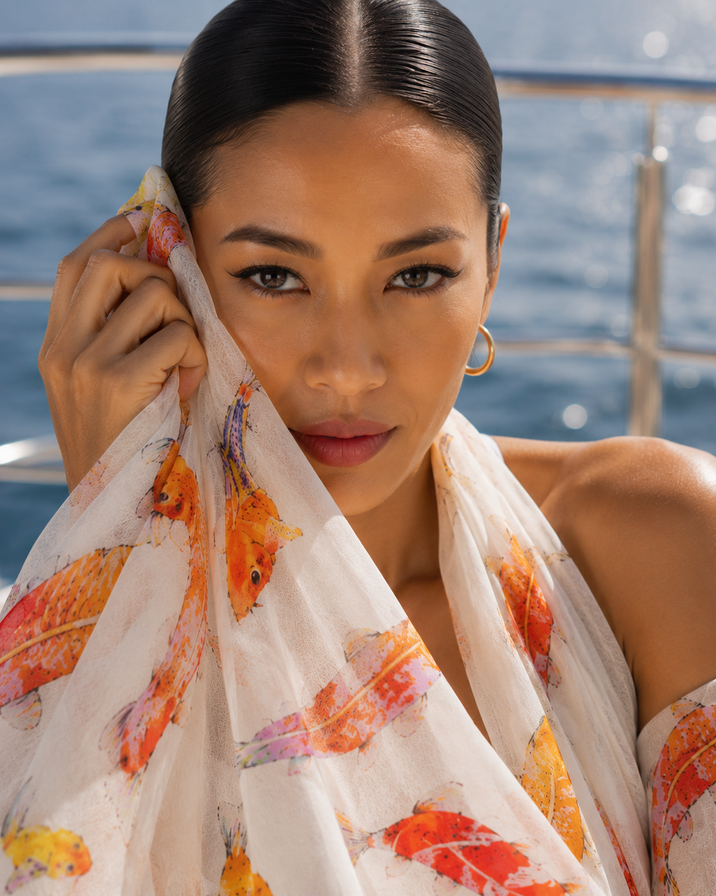 KOI CASHMERE SCARF - OFF-WHITE