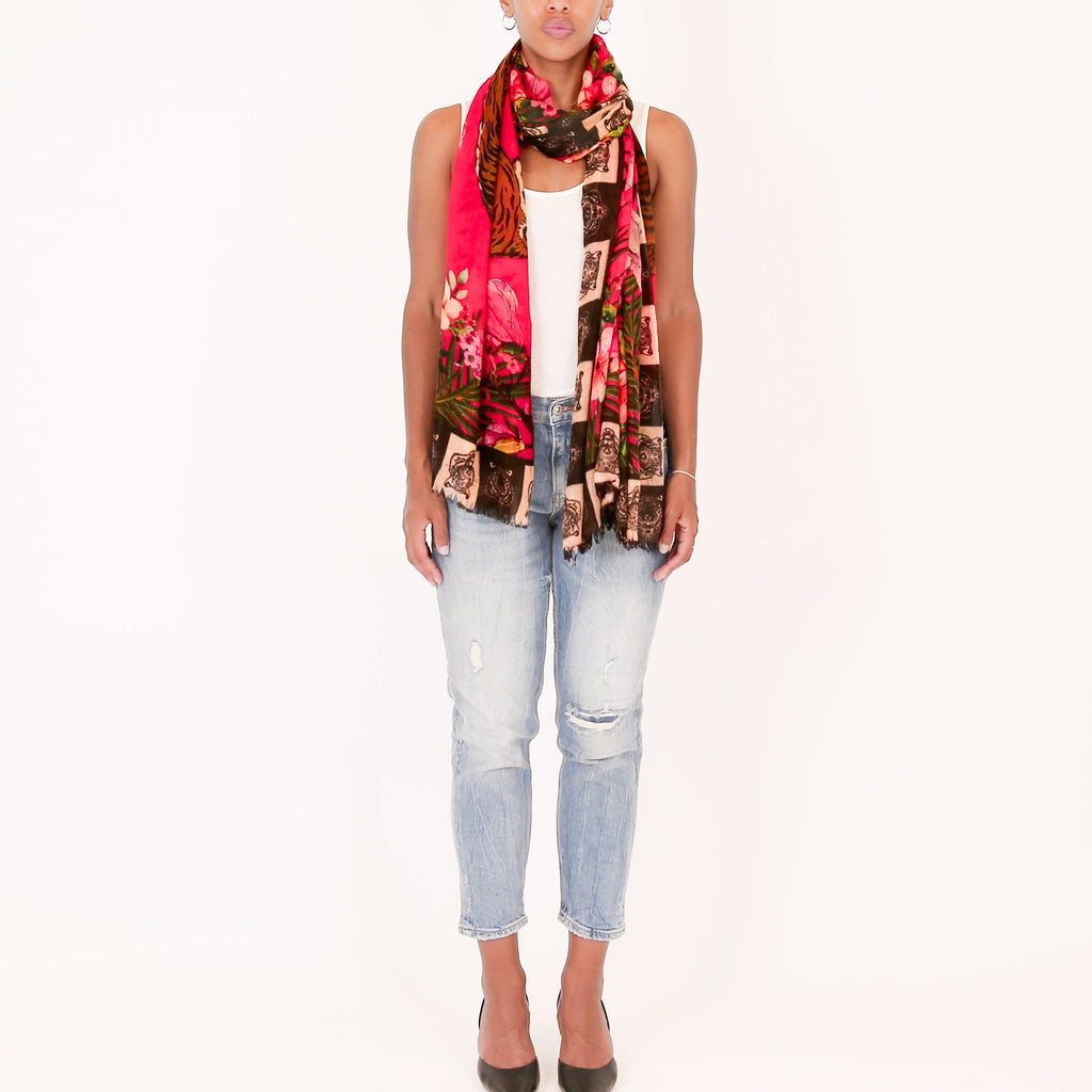 ROARING TIGER CASHMERE SCARF