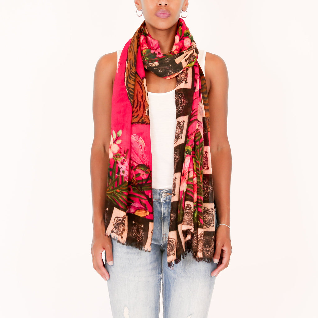 ROARING TIGER CASHMERE SCARF