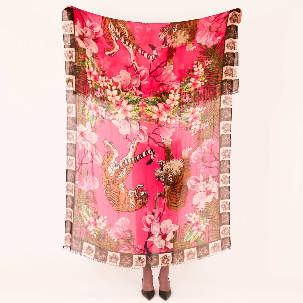 ROARING TIGER CASHMERE SCARF