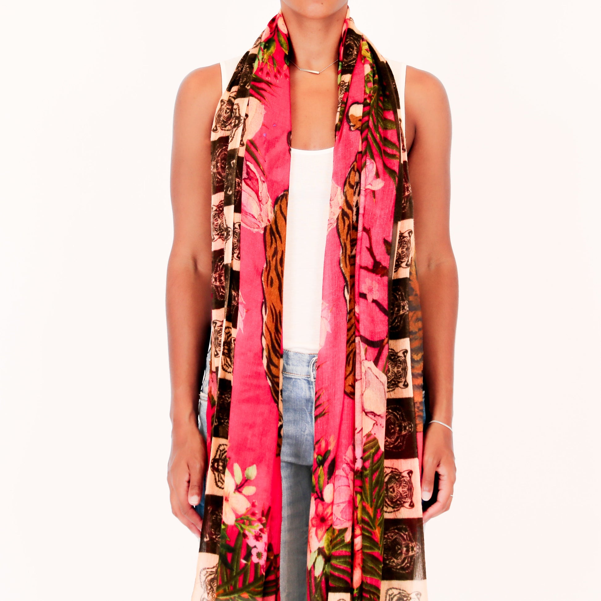 ROARING TIGER CASHMERE SCARF