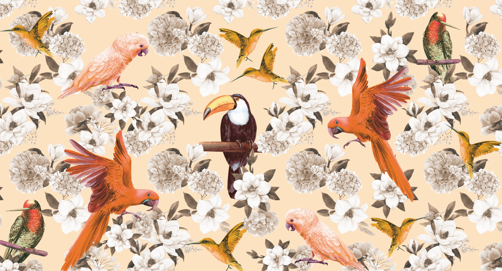 SUMMER BIRDS CASHMERE SCARF