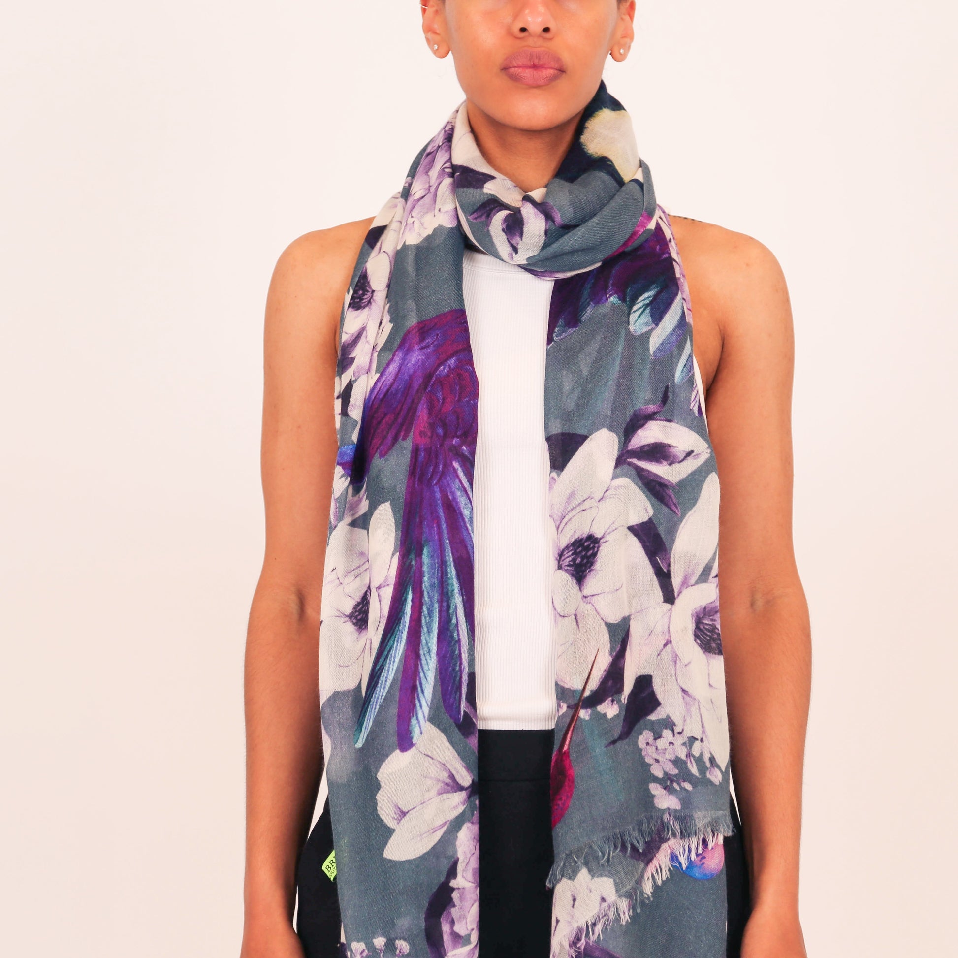 SUMMER BIRDS CASHMERE SCARF