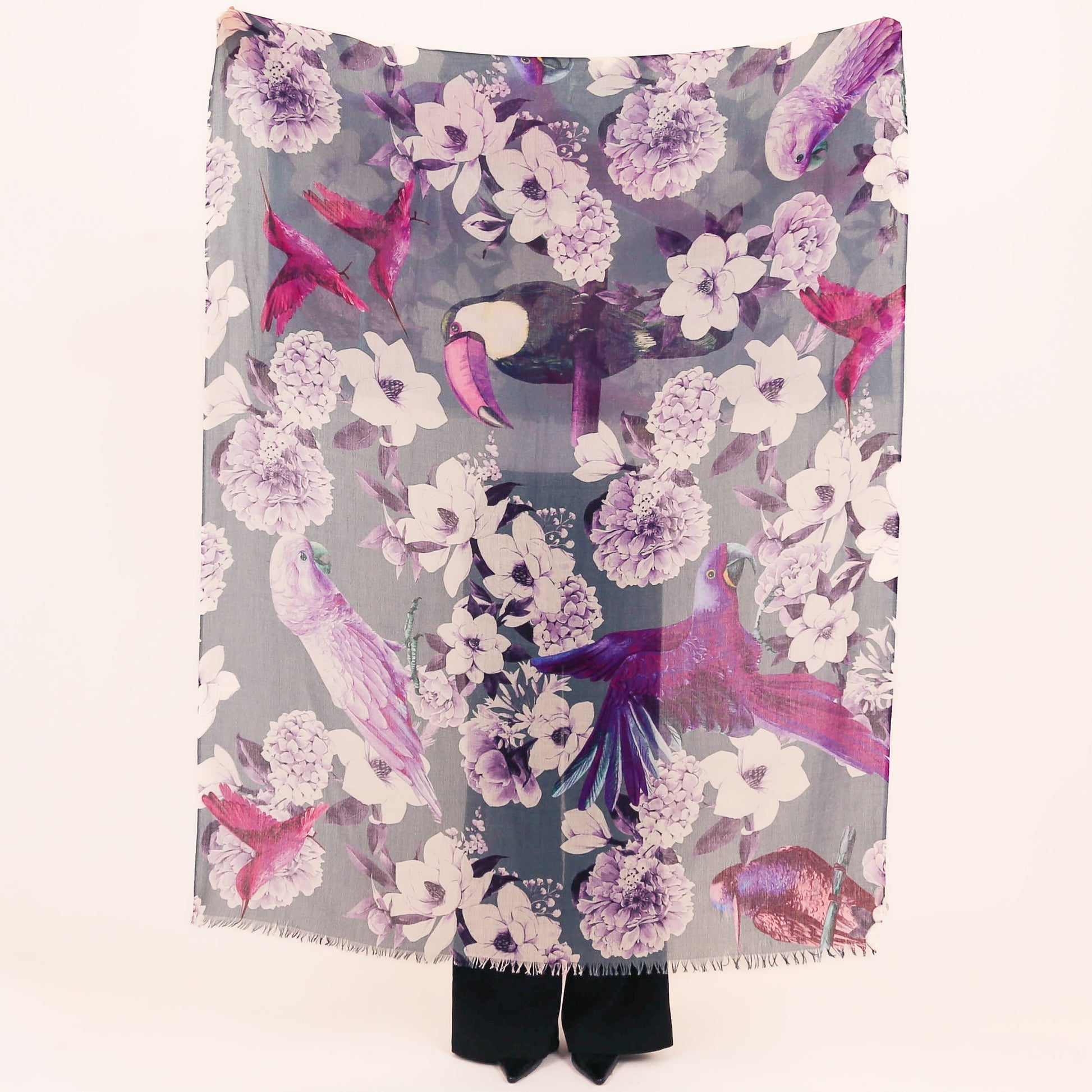 SUMMER BIRDS CASHMERE SCARF