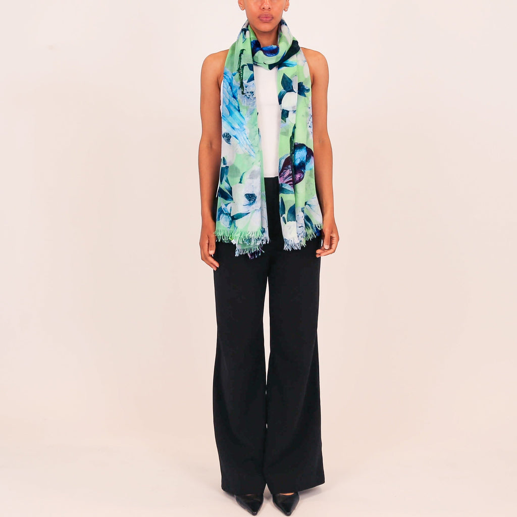 SUMMER BIRDS CASHMERE SCARF