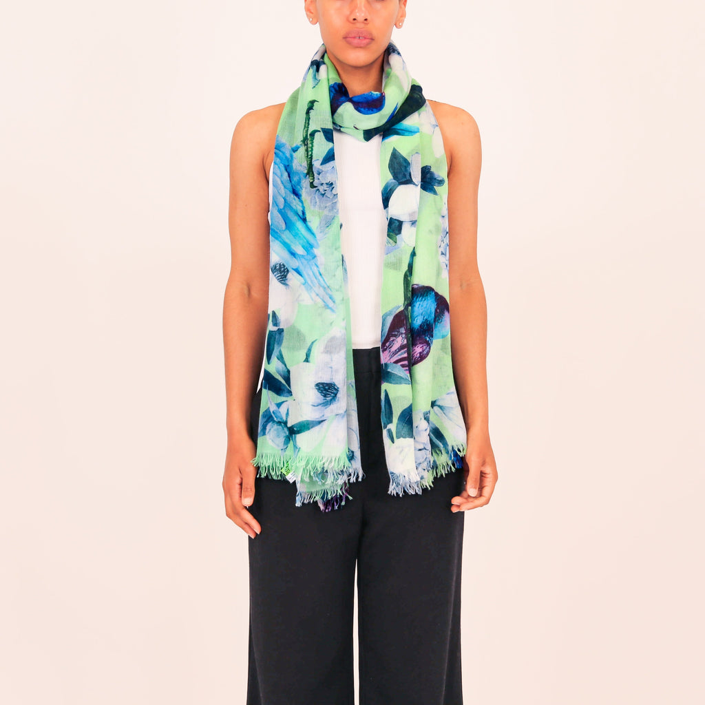 SUMMER BIRDS CASHMERE SCARF
