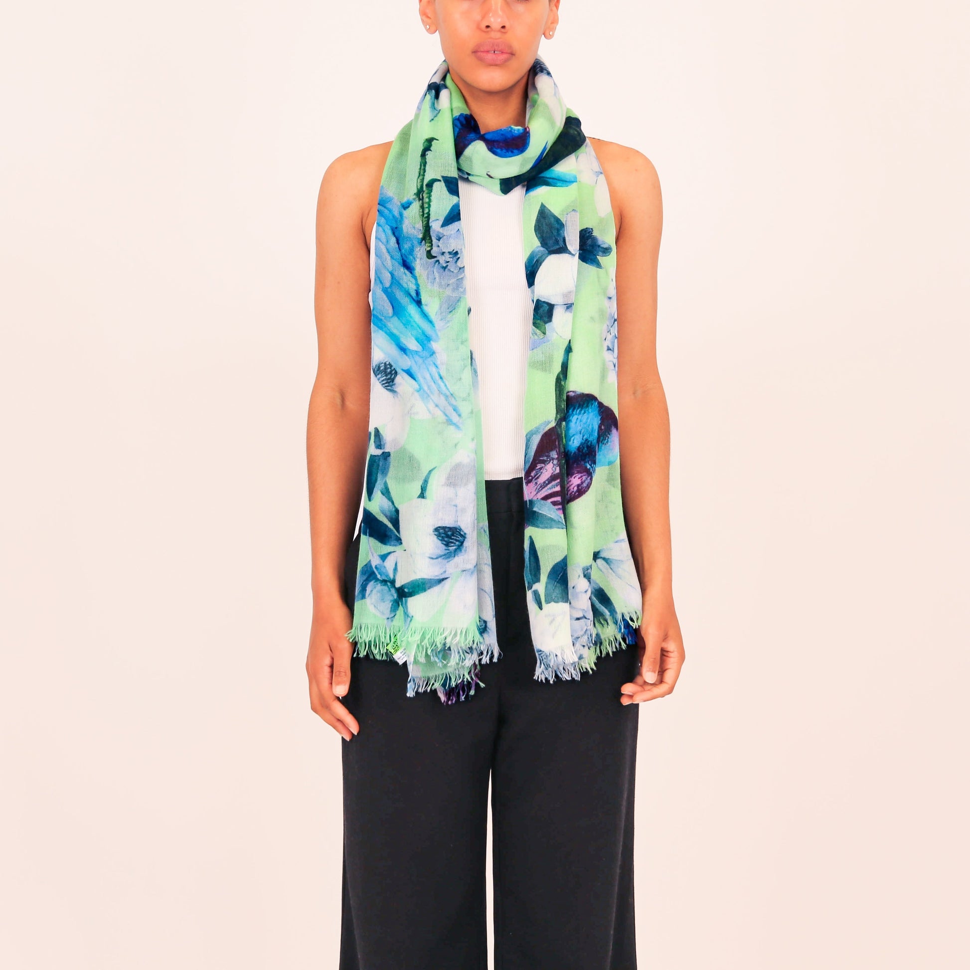 SUMMER BIRDS CASHMERE SCARF