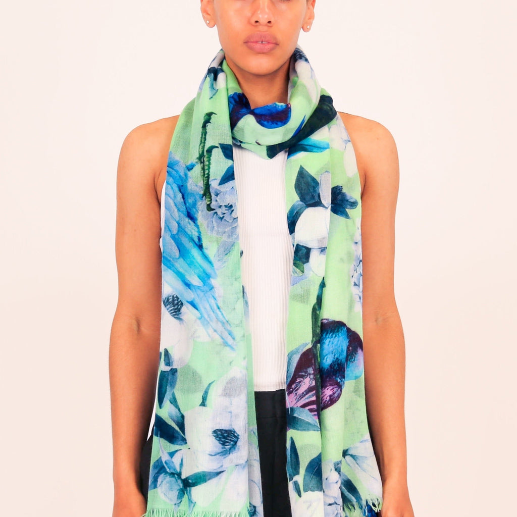 SUMMER BIRDS CASHMERE SCARF