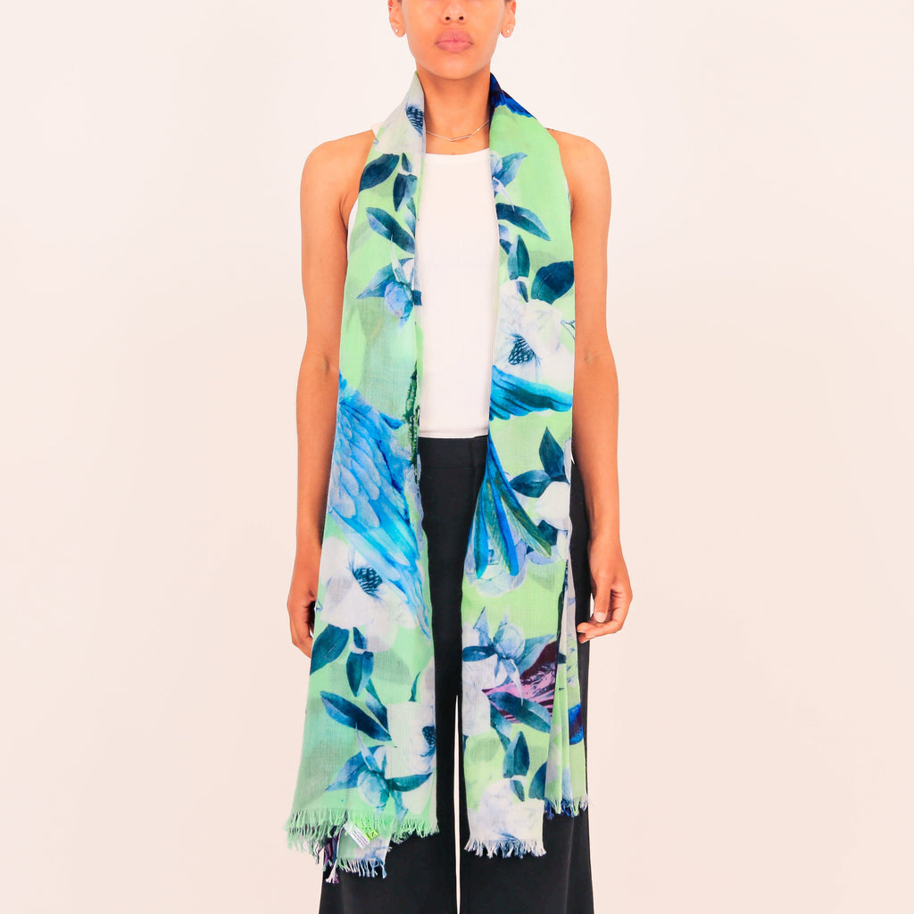 SUMMER BIRDS CASHMERE SCARF