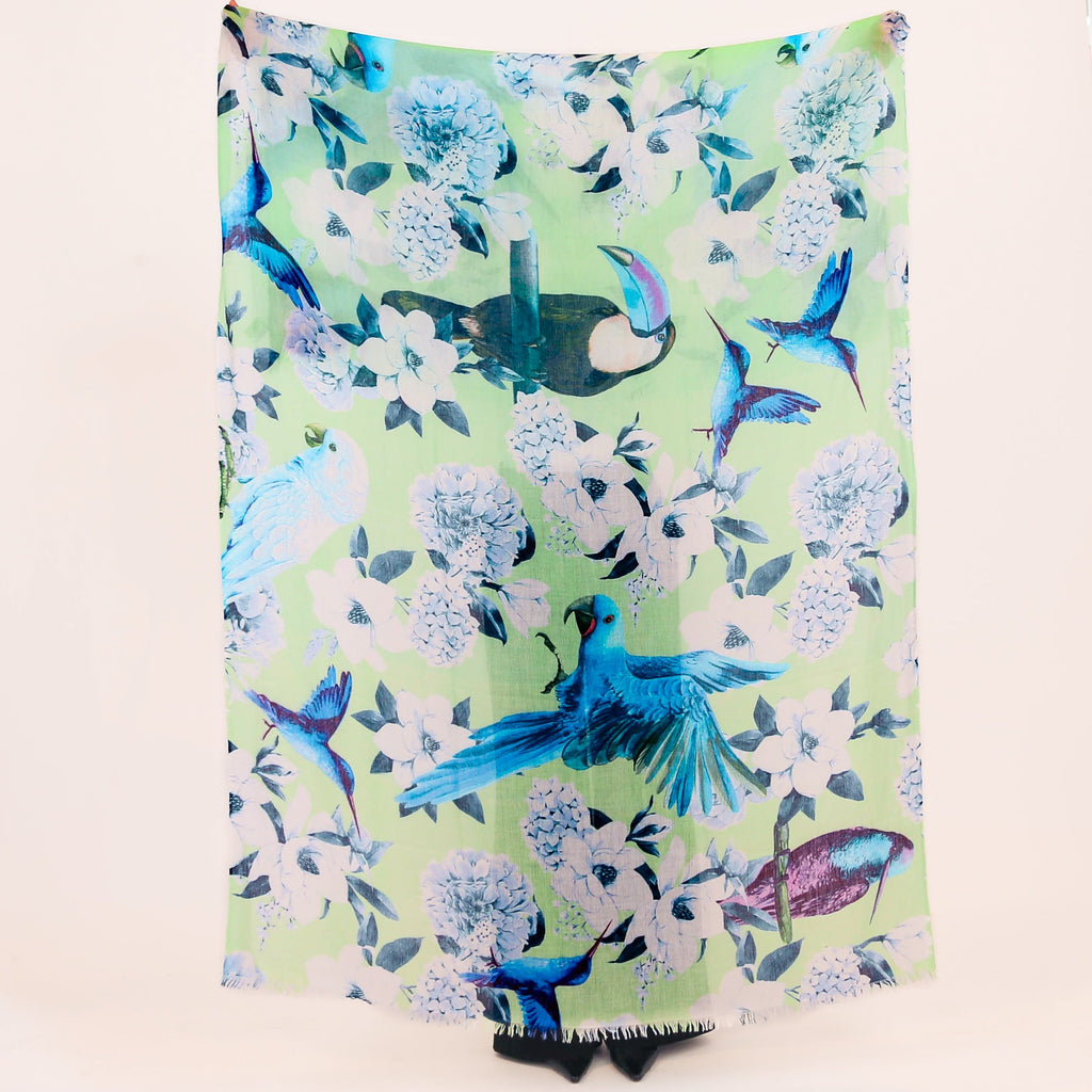 SUMMER BIRDS CASHMERE SCARF