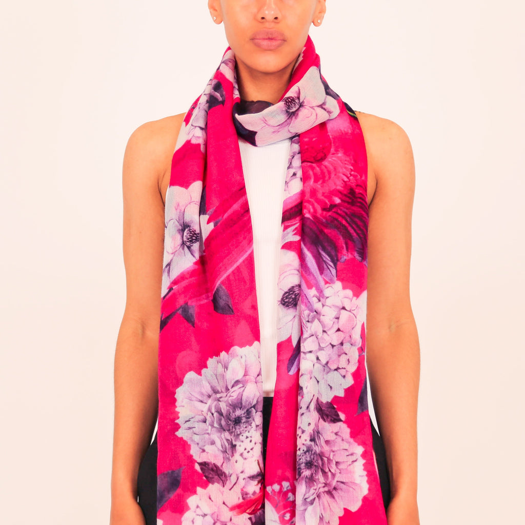 SUMMER BIRDS CASHMERE SCARF