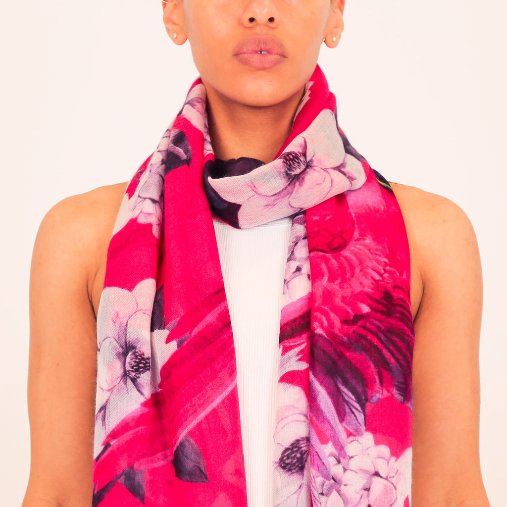 SUMMER BIRDS CASHMERE SCARF