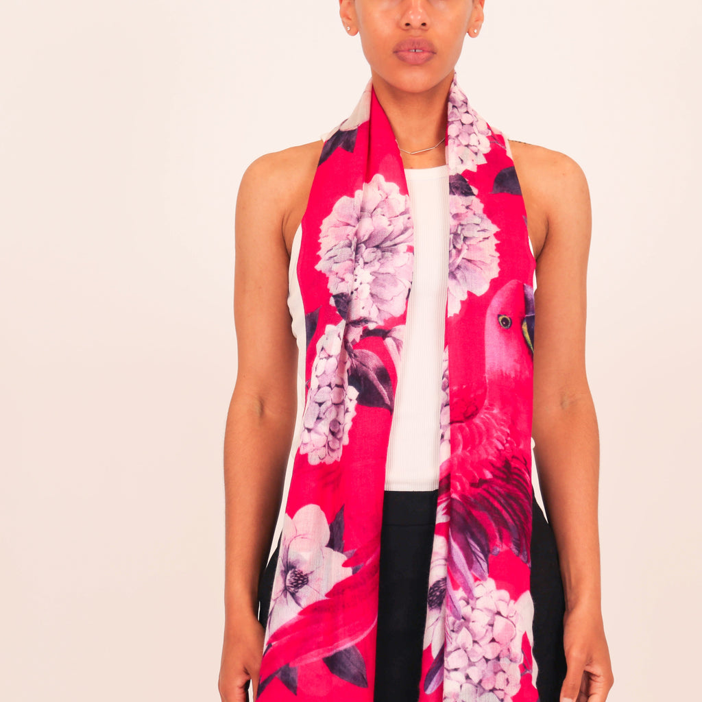 SUMMER BIRDS CASHMERE SCARF