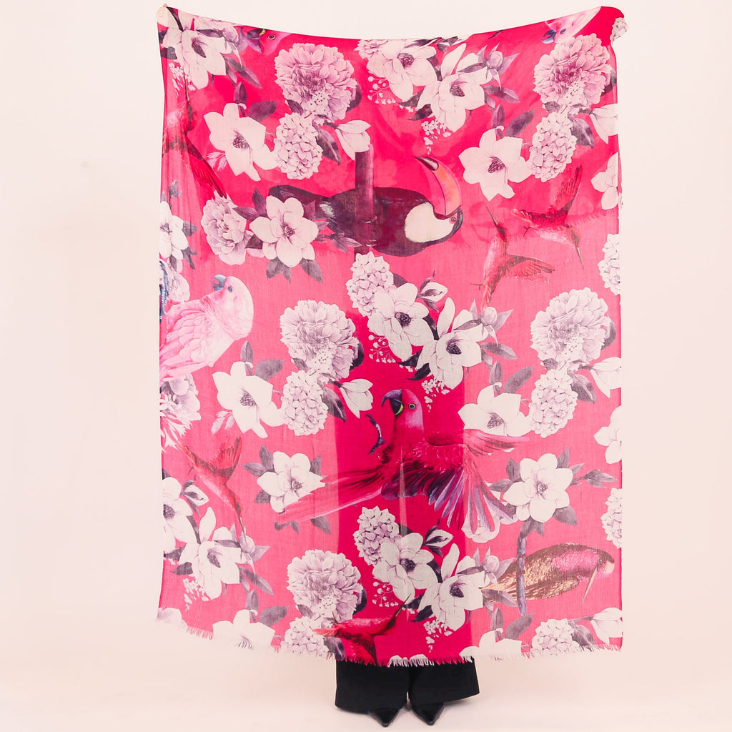 SUMMER BIRDS CASHMERE SCARF
