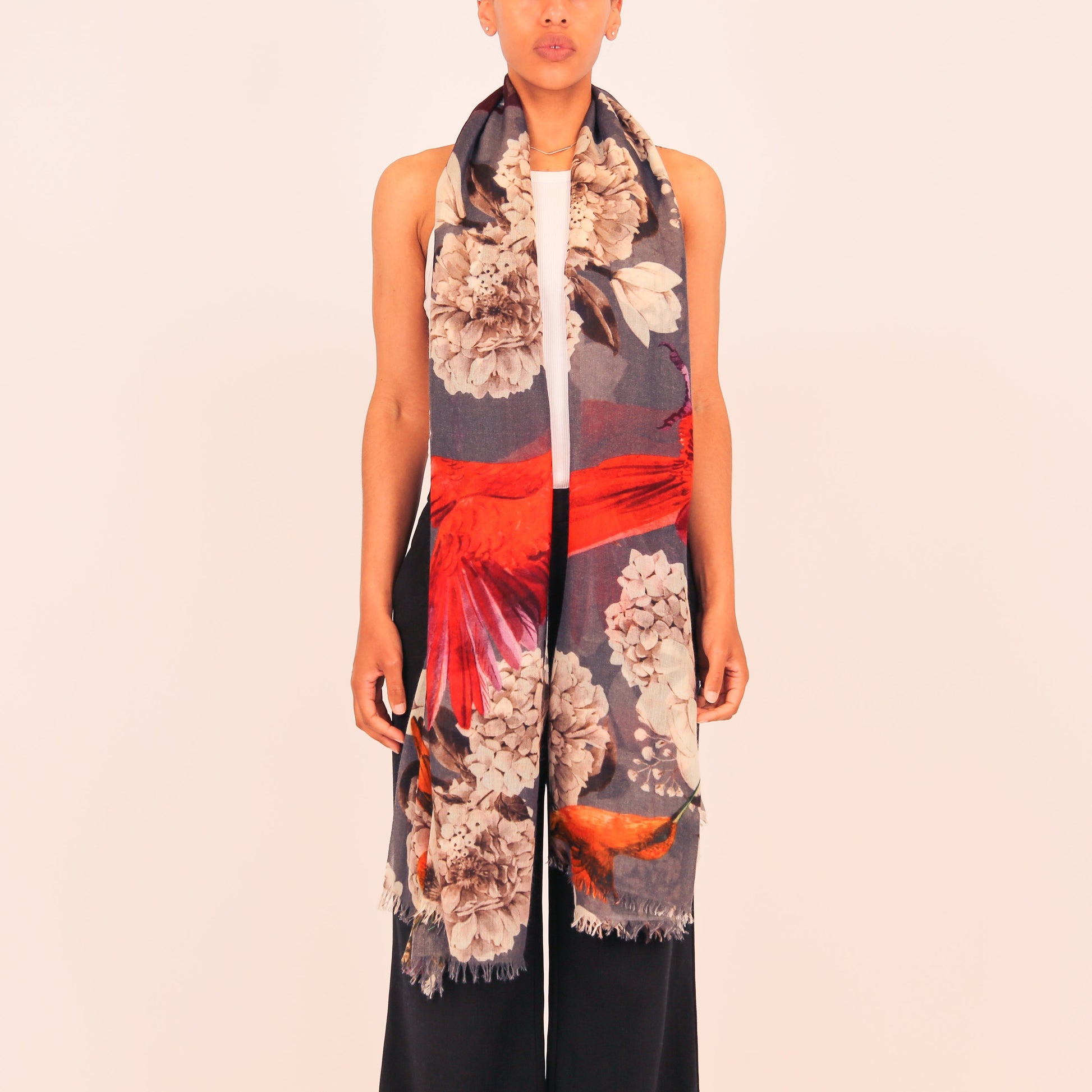 SUMMER BIRDS CASHMERE SCARF