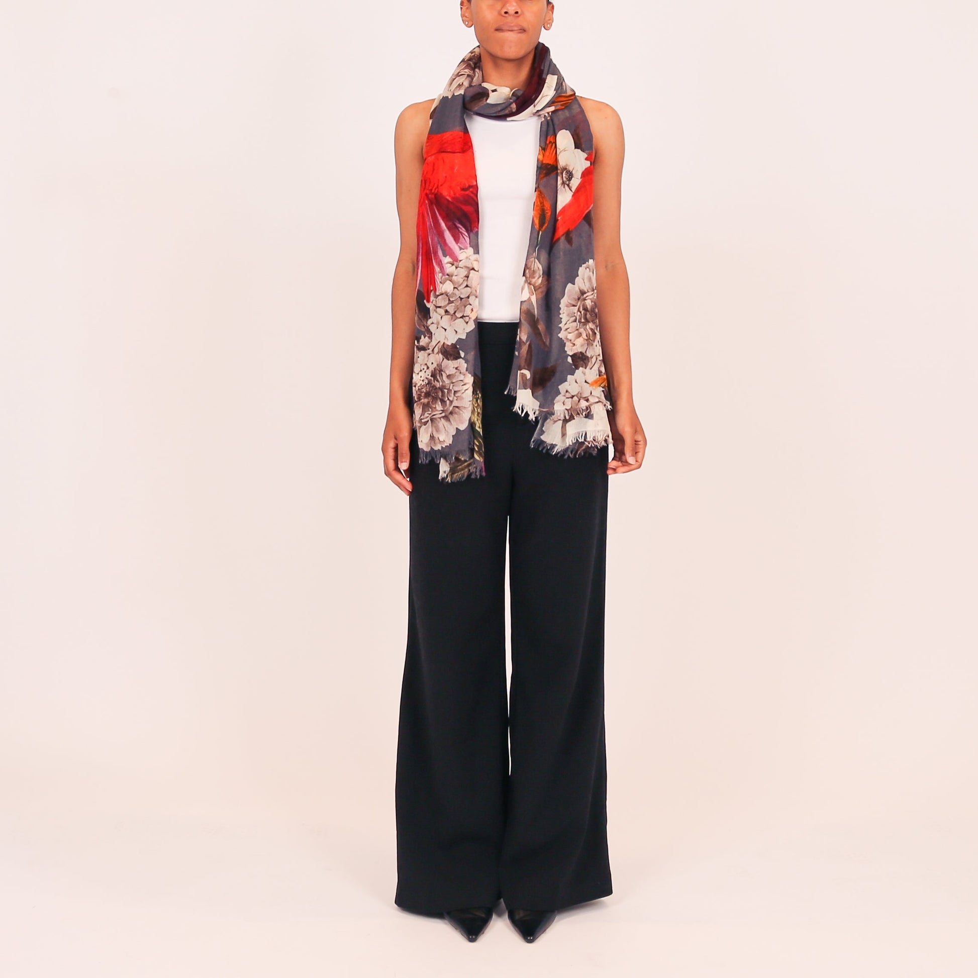 SUMMER BIRDS CASHMERE SCARF