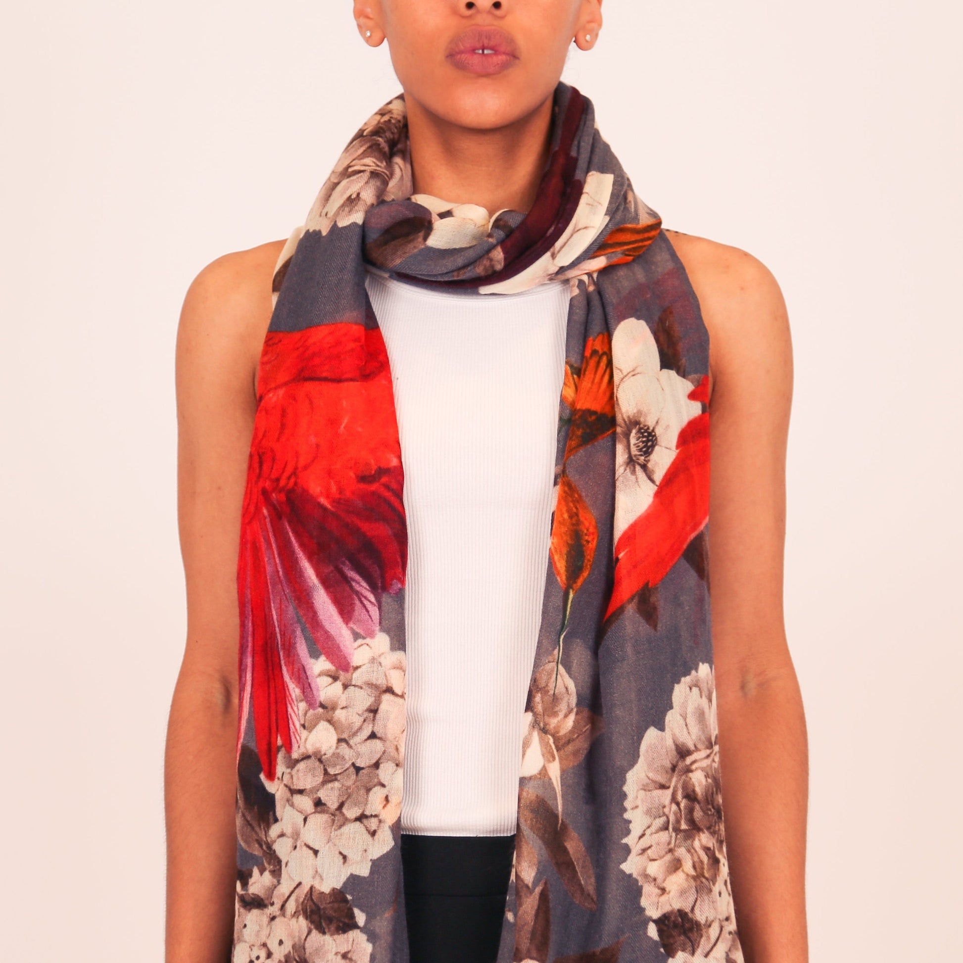 SUMMER BIRDS CASHMERE SCARF