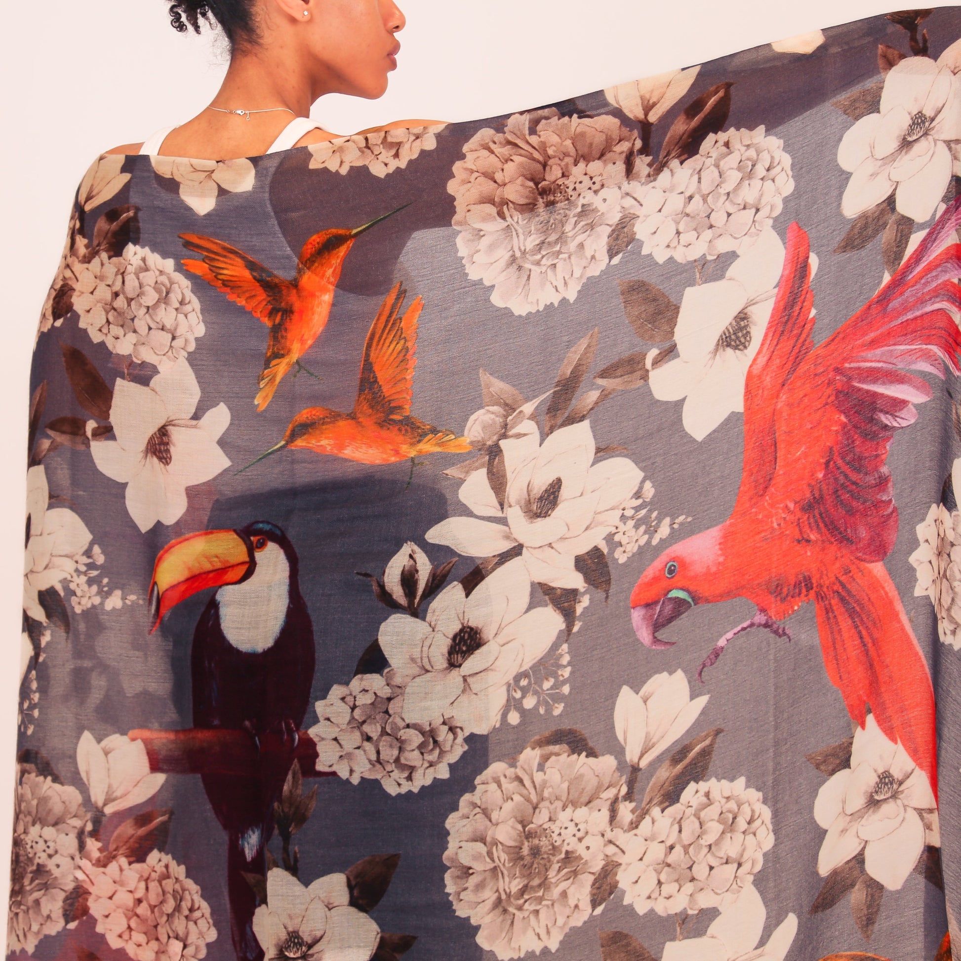SUMMER BIRDS CASHMERE SCARF