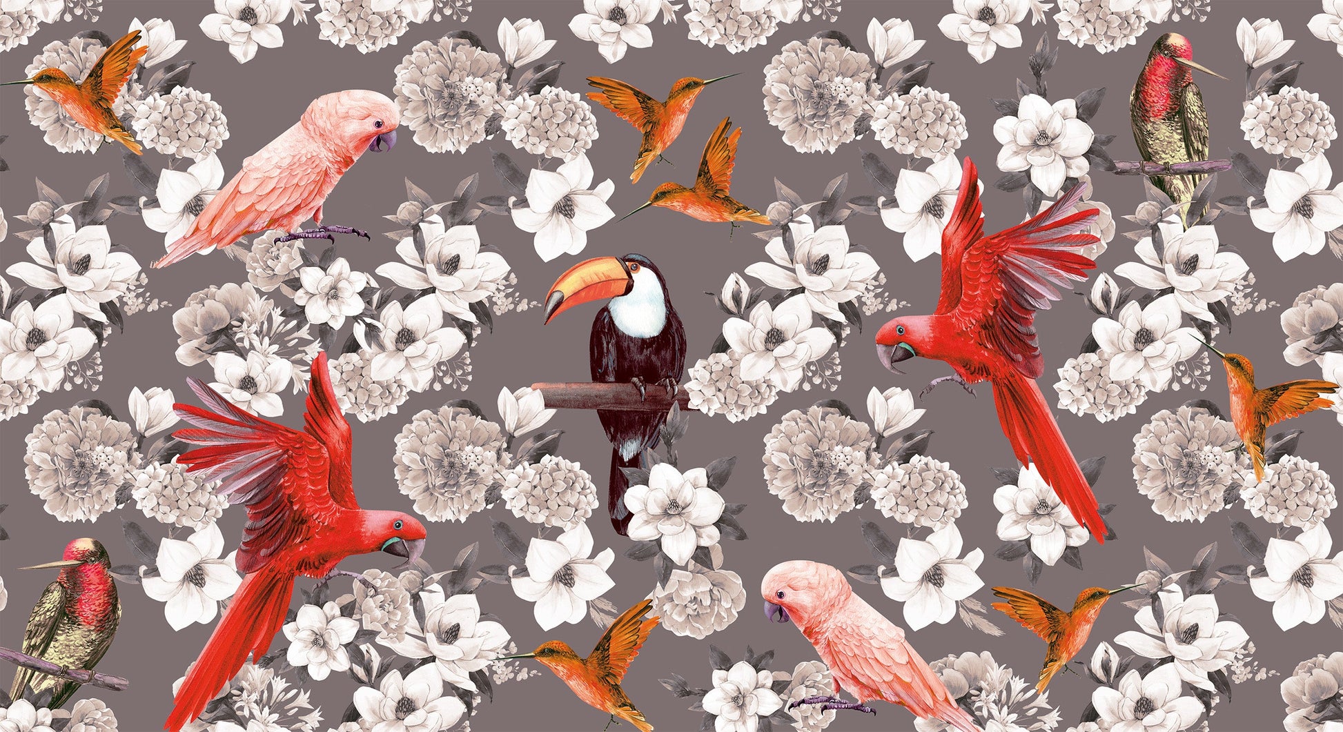 SUMMER BIRDS CASHMERE SCARF