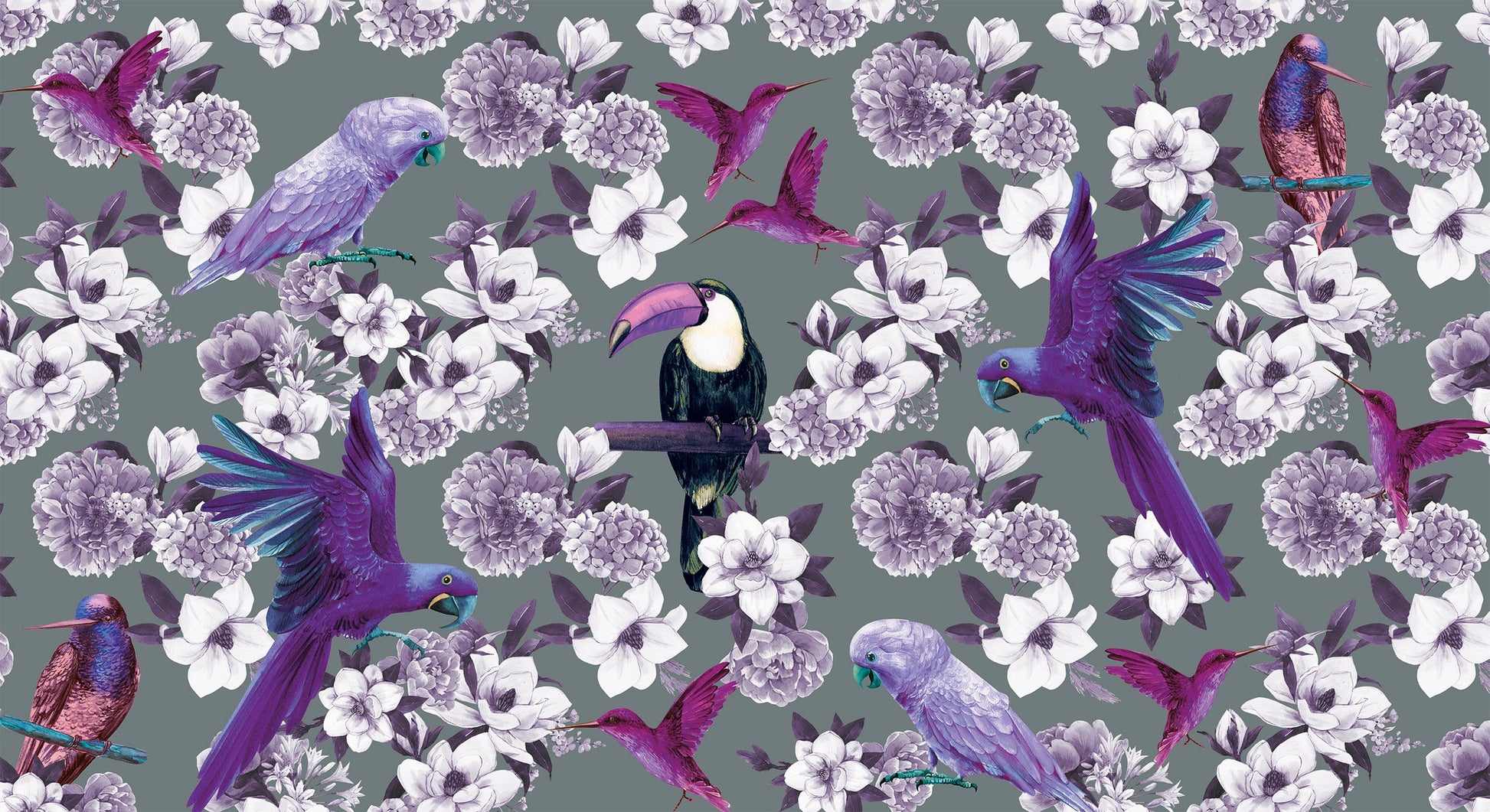 SUMMER BIRDS CASHMERE SCARF