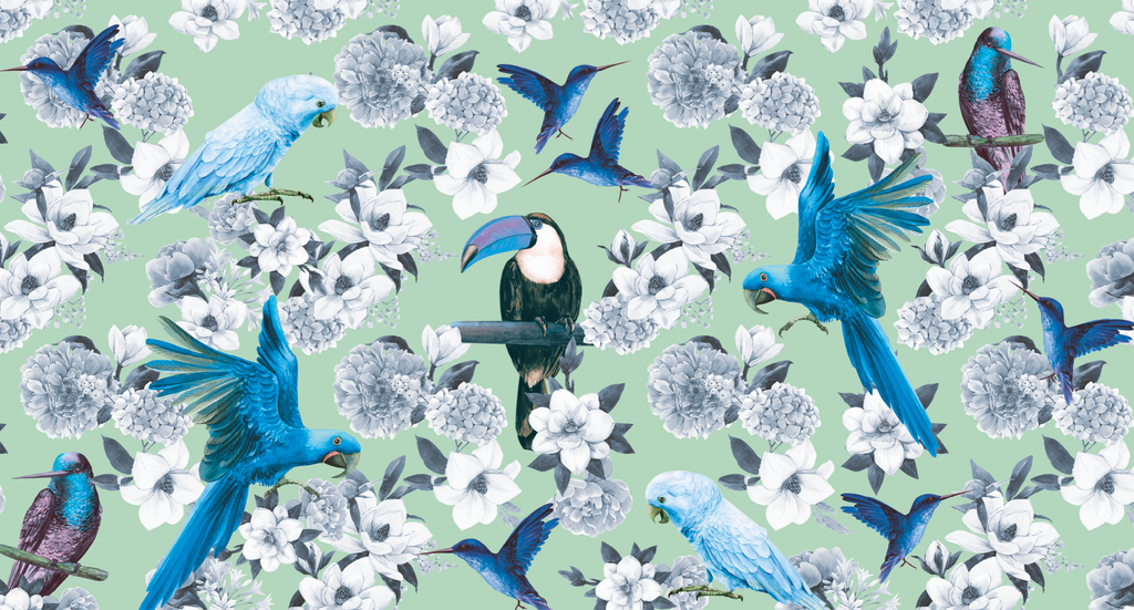 SUMMER BIRDS CASHMERE SCARF