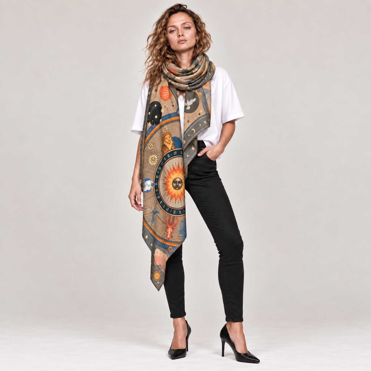 ASTRAEA CASHMERE SCARF - SEMOLINA