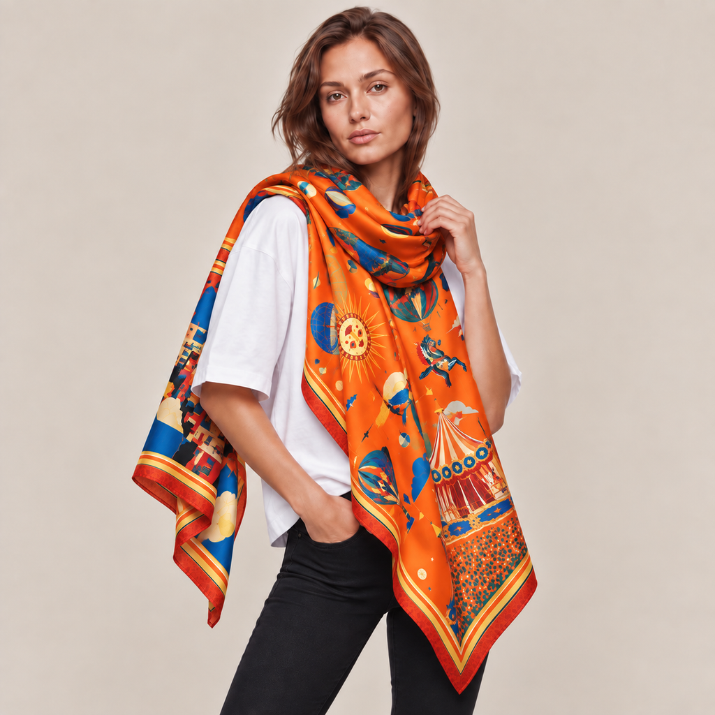 AERIS CASHMERE SCARF - ORANGE