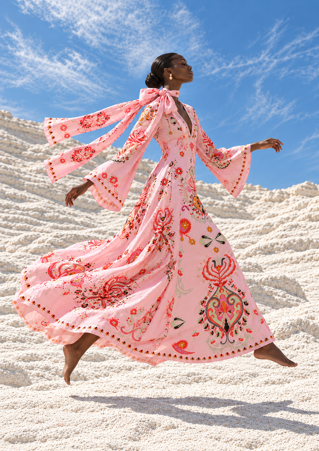 ARABICA PRINCESS DRESS RAMIE - LIGHT ROSE