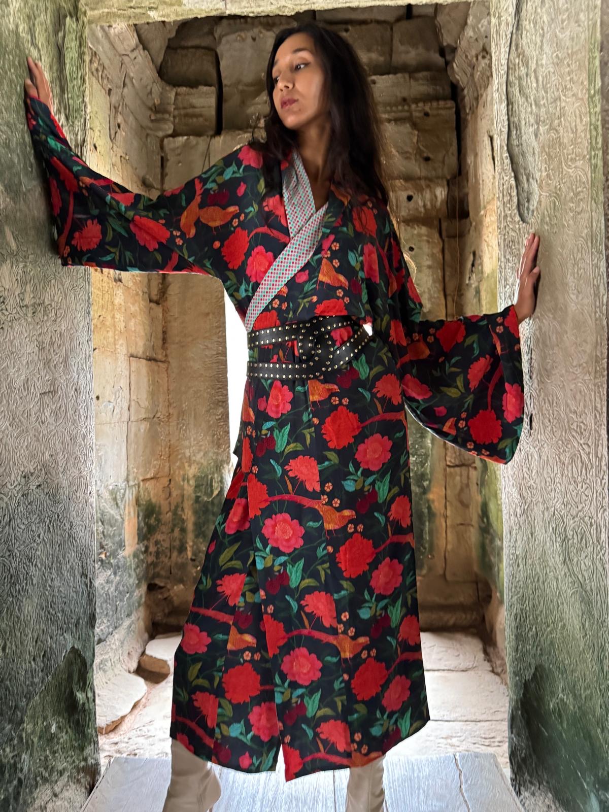 BIRD PARADISE KAMI KIMONO - DOUBLE SIDE