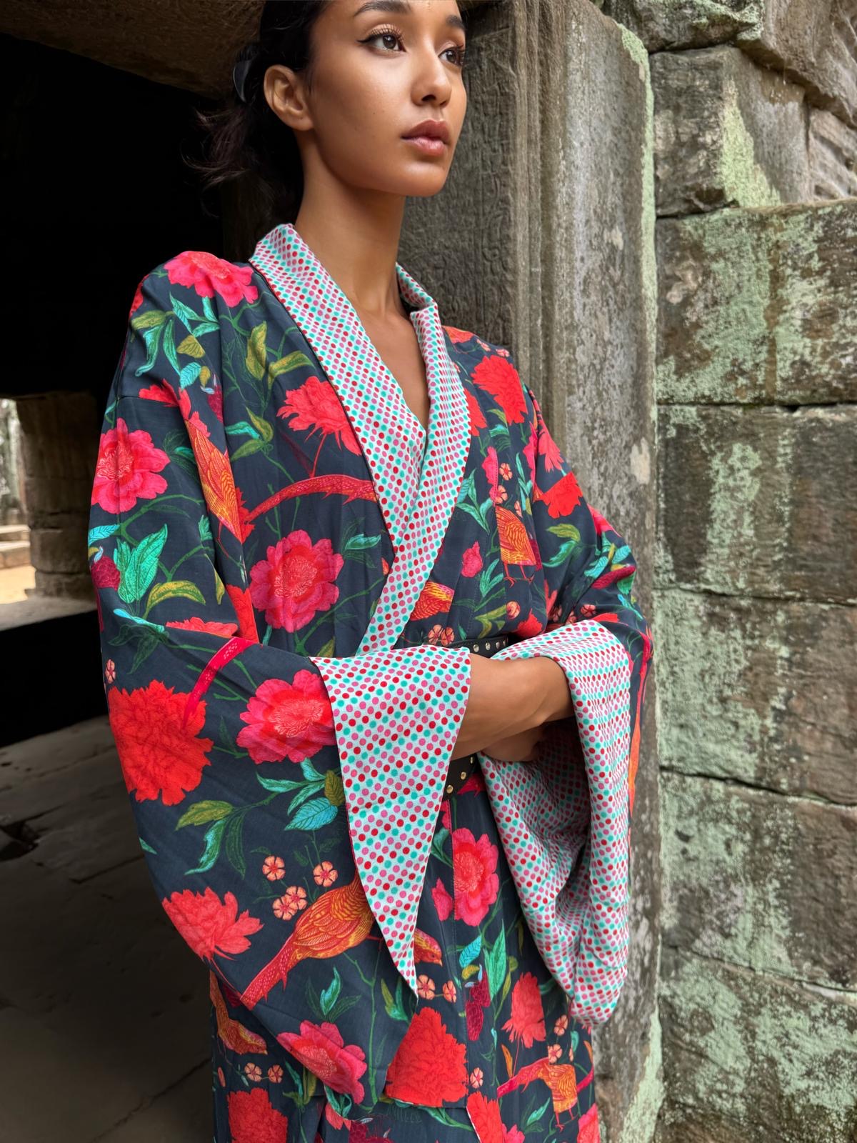 BIRD PARADISE KAMI KIMONO - DOUBLE SIDE