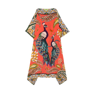 AZURE SILK TUNIC - CORAL