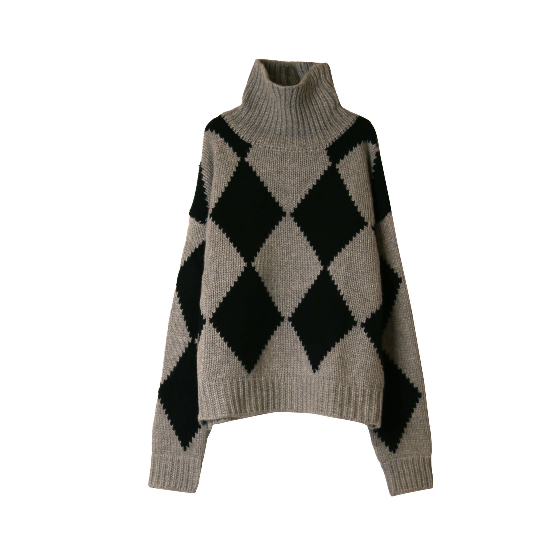 GABRIELLE DIAMOND SWEATER - HUSKY/BLACK