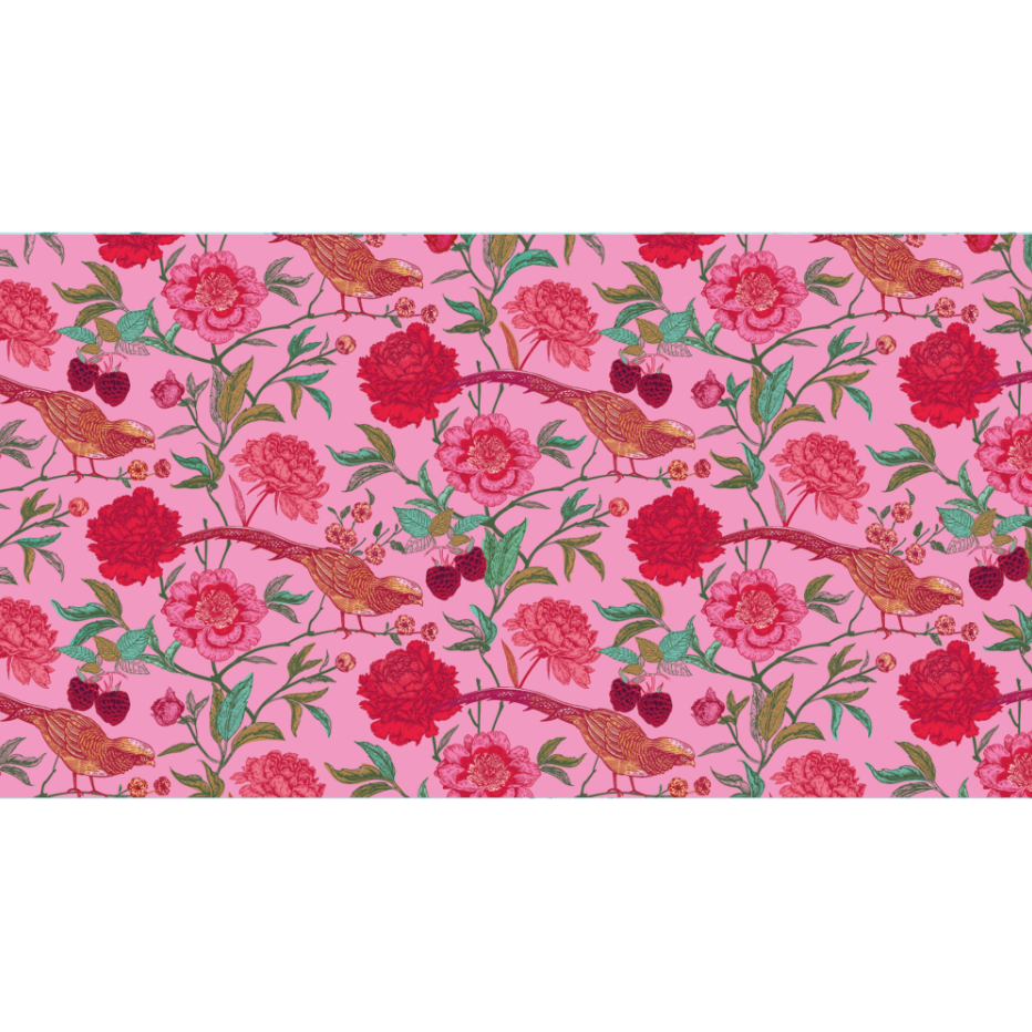 BIRD PARADISE CASHMERE SCARF - PINK