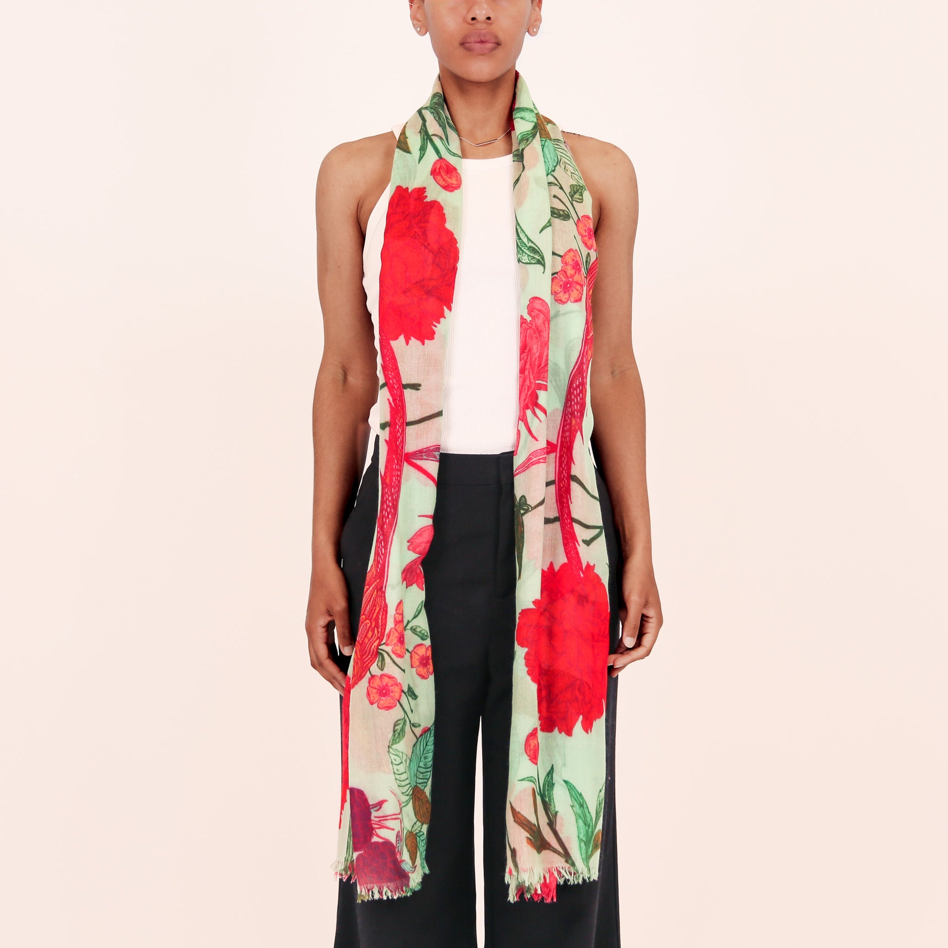 BIRD PARADISE CASHMERE SCARF