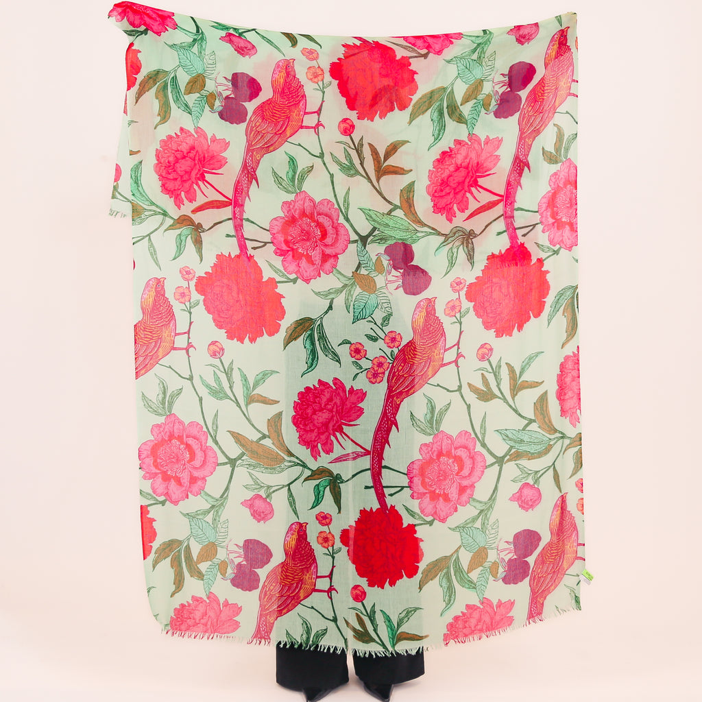 BIRD PARADISE CASHMERE SCARF