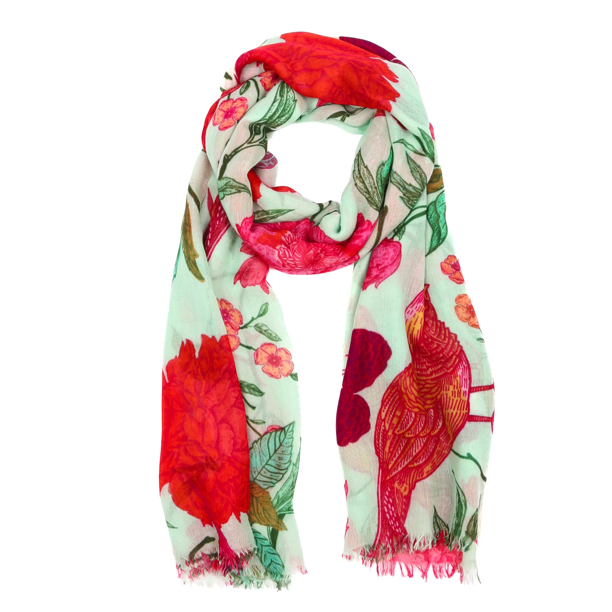 BIRD PARADISE CASHMERE SCARF