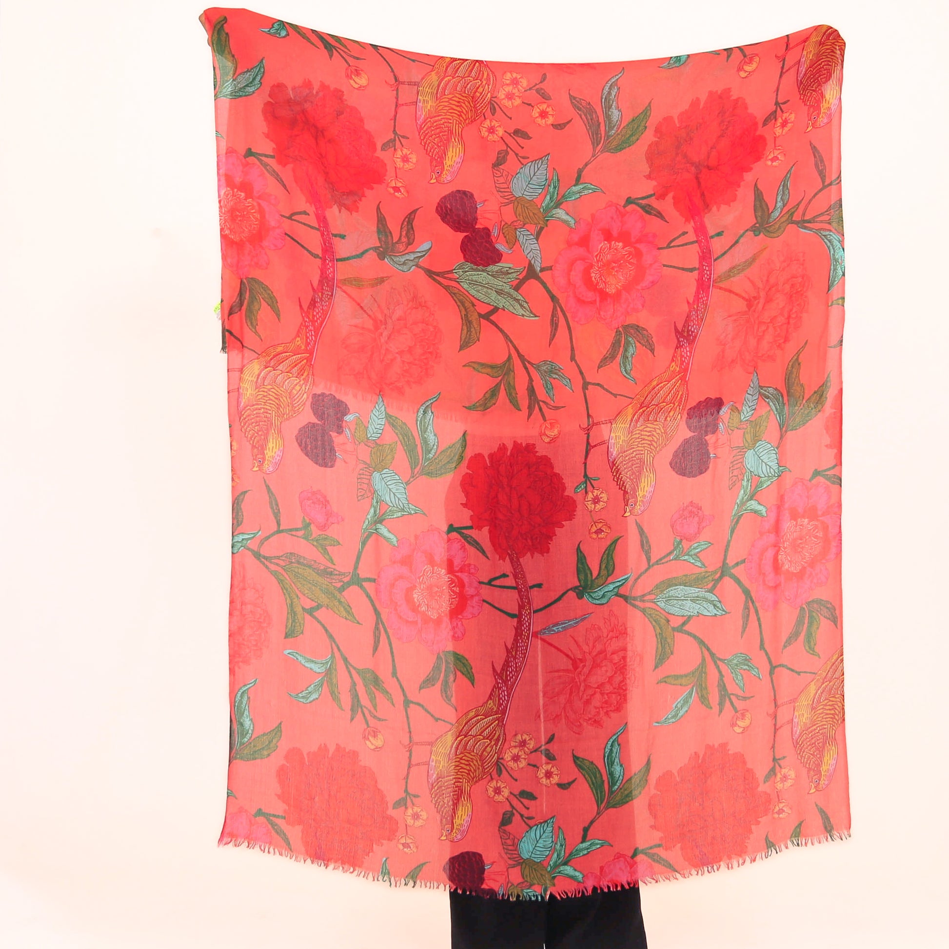 BIRD PARADISE CASHMERE SCARF