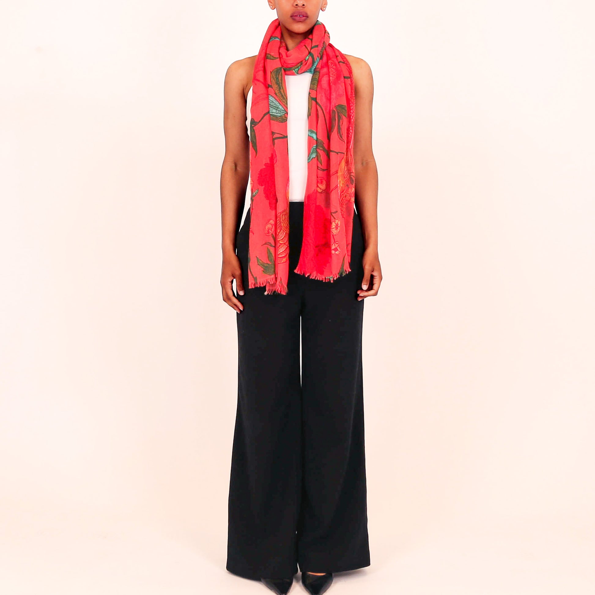 BIRD PARADISE CASHMERE SCARF