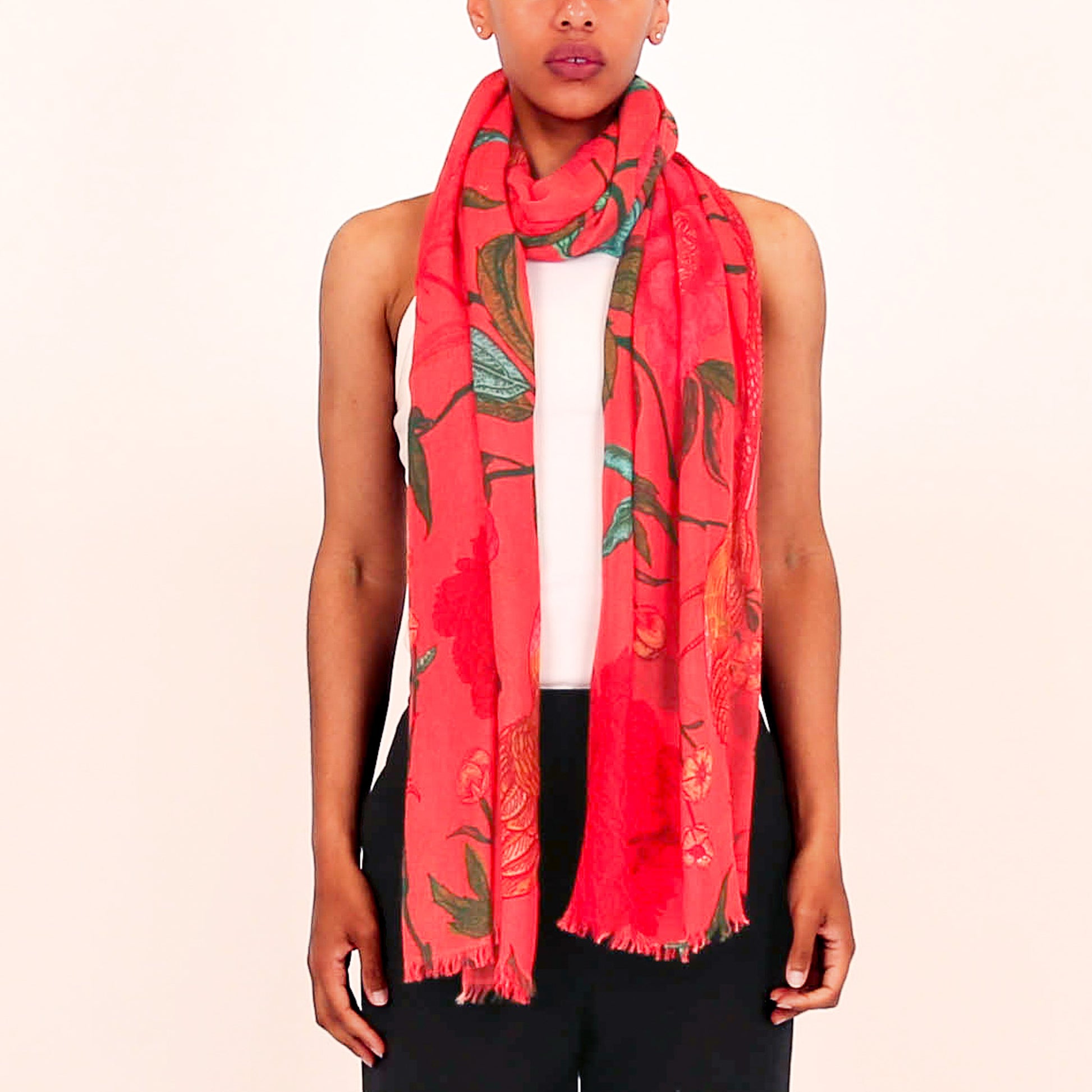 BIRD PARADISE CASHMERE SCARF