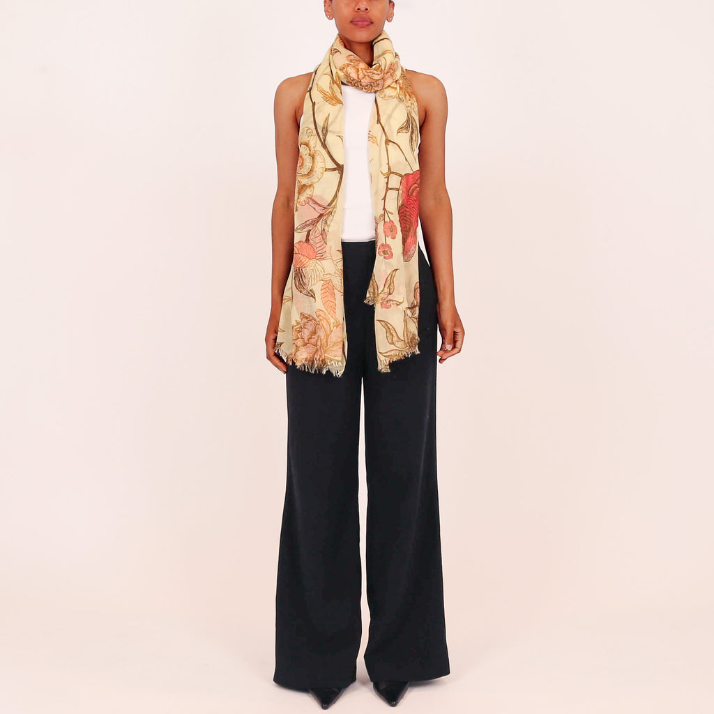 BIRD PARADISE CASHMERE SCARF