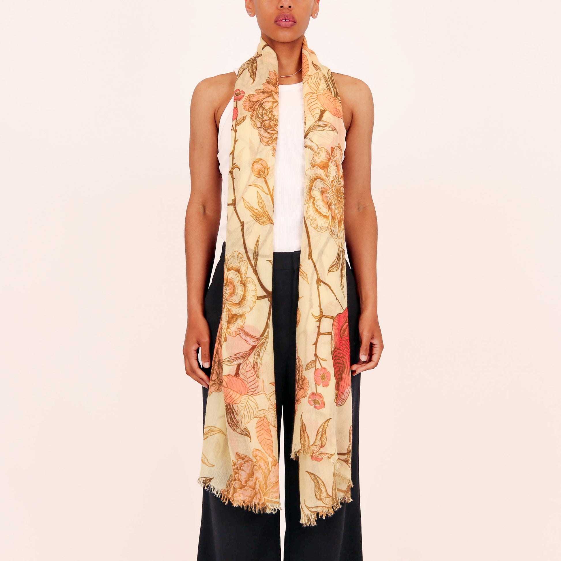 BIRD PARADISE CASHMERE SCARF