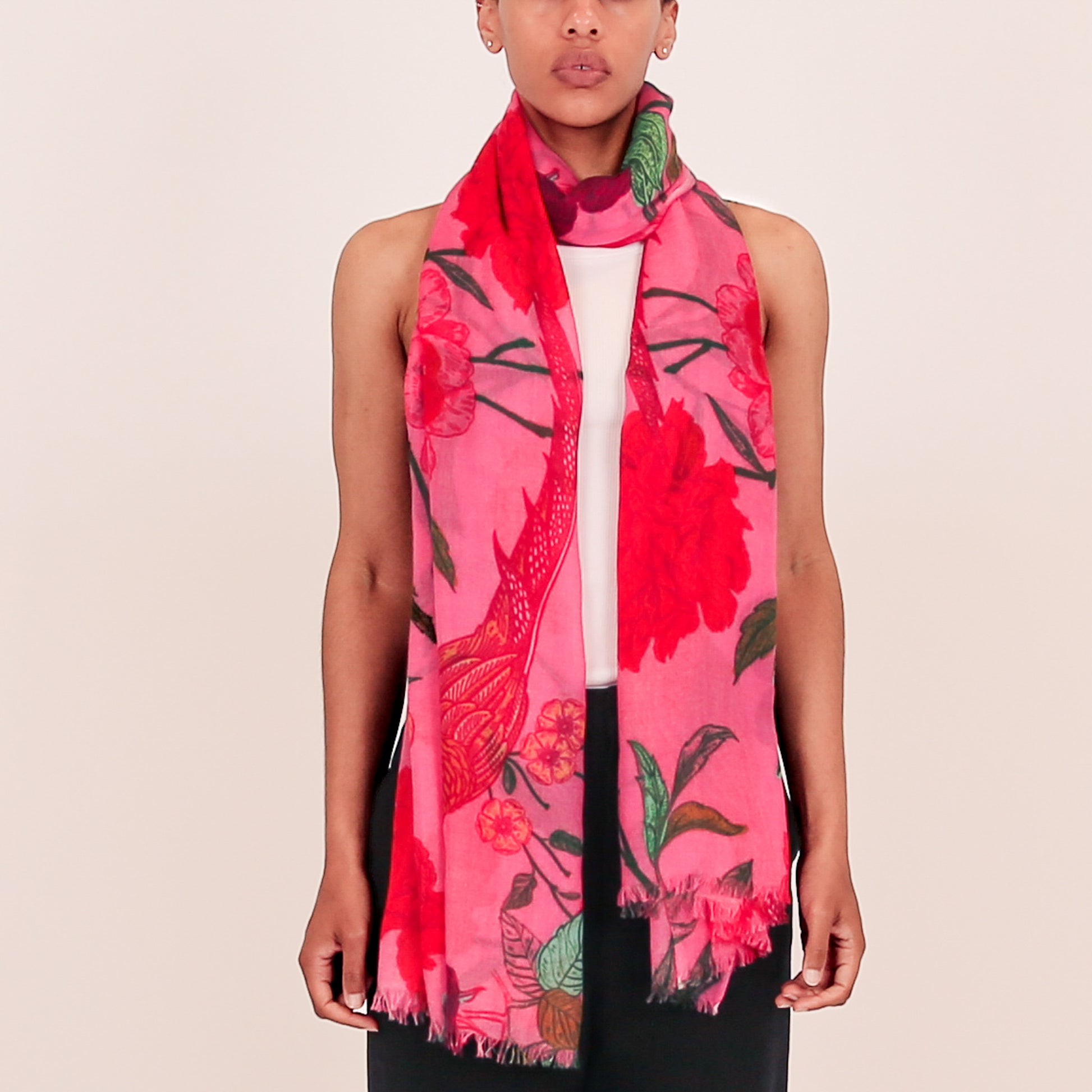 BIRD PARADISE CASHMERE SCARF