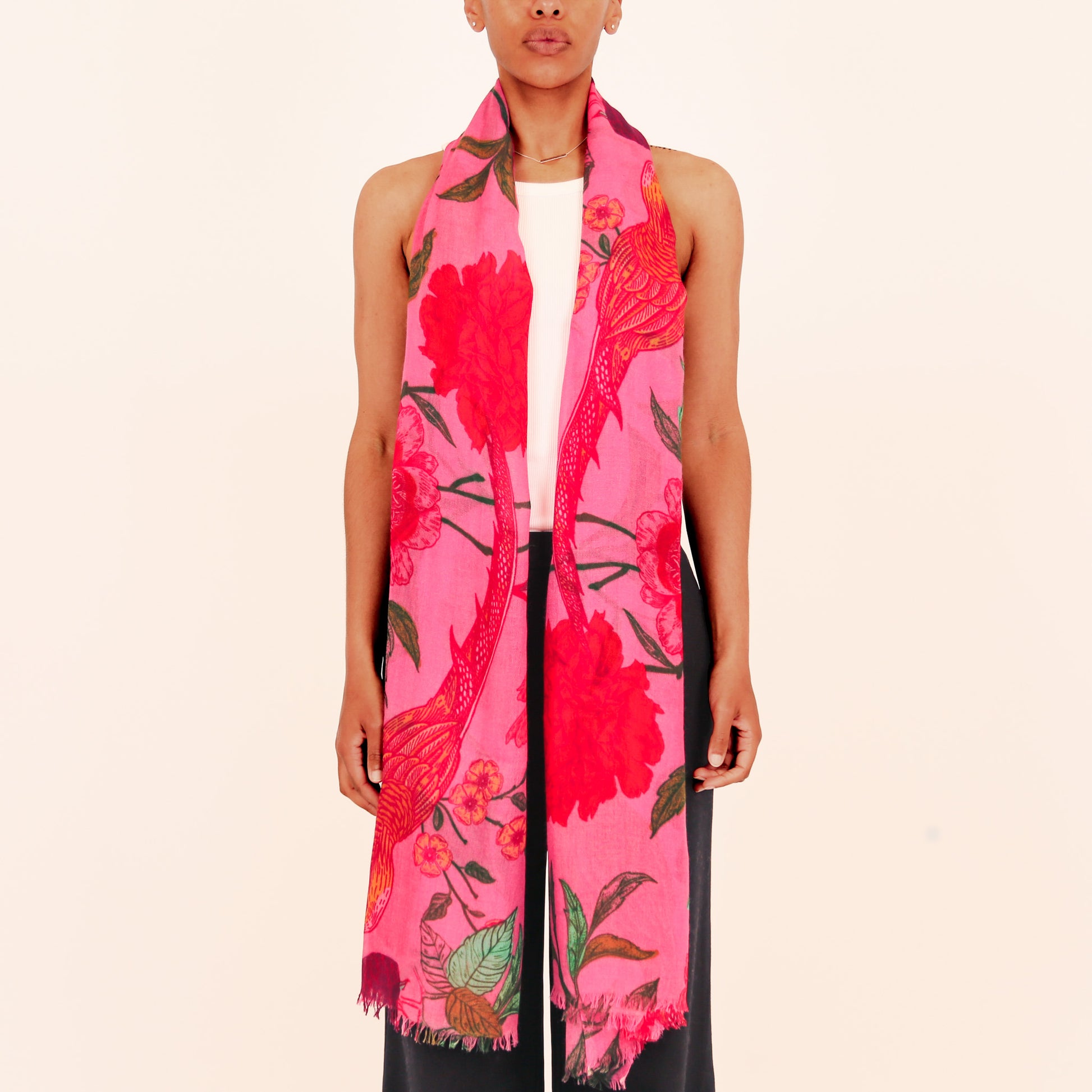 BIRD PARADISE CASHMERE SCARF