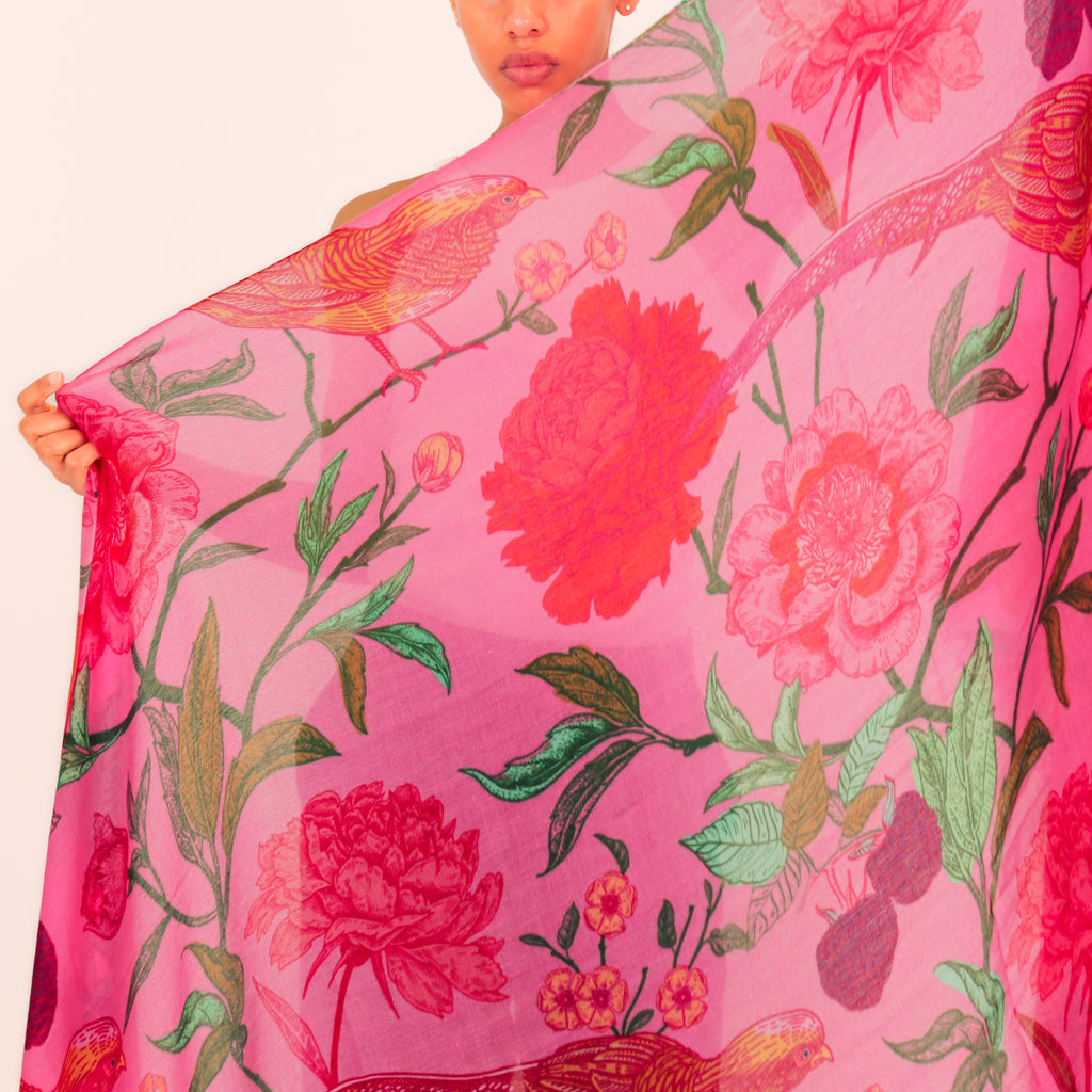 BIRD PARADISE CASHMERE SCARF